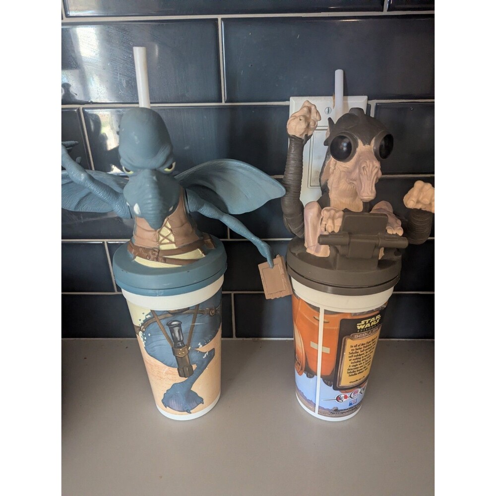 Star Wars Phantom Menace Taco Bell KFC Pizza Hut Lot of Toppers, Cups, Straws.